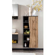 MIDISCHRANK 60/130/35 cm  - Eiche Wotan/Graphitfarben, Natur, Holzwerkstoff (60/130/35cm) - Xora