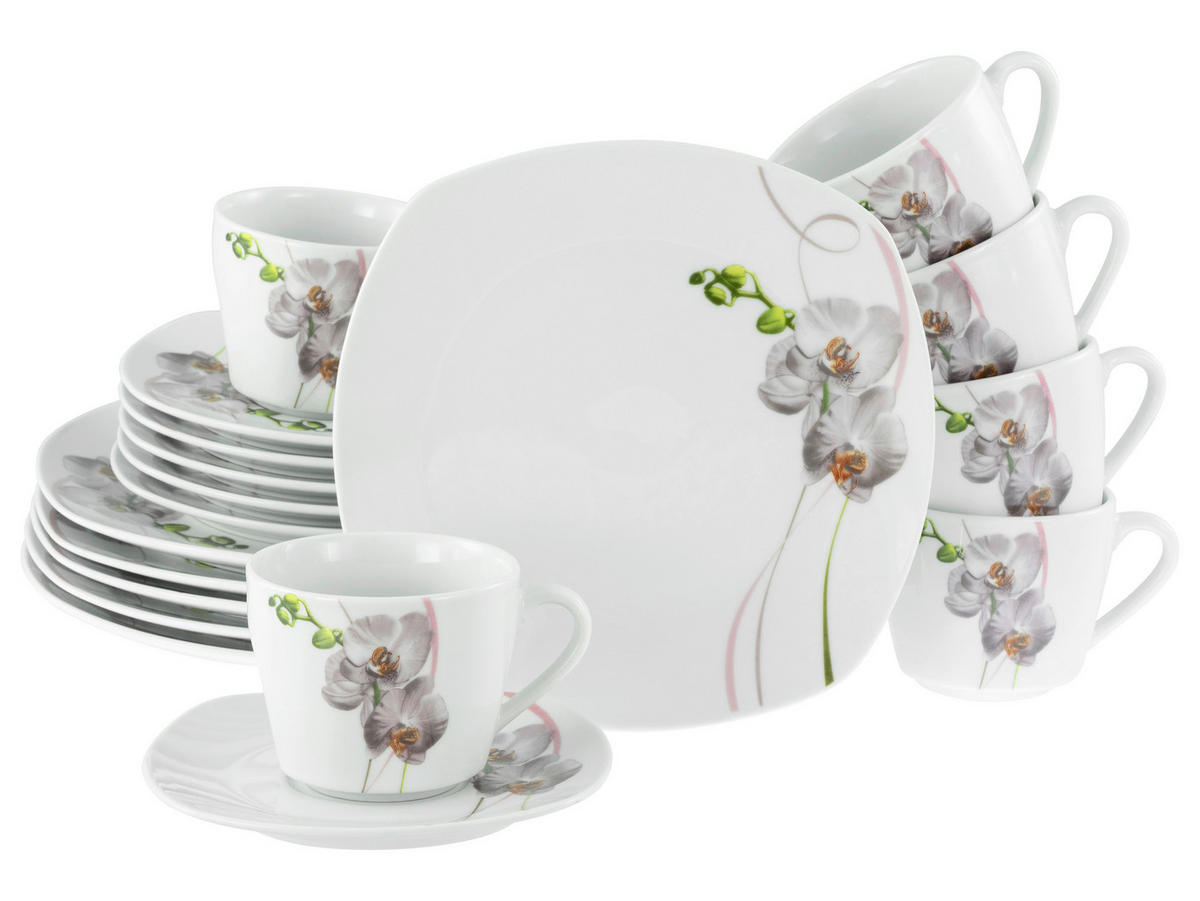 KAFFEESERVICE Multicolor Square Orchidee 18-teilig  - Multicolor, Trend, Keramik - Creatable