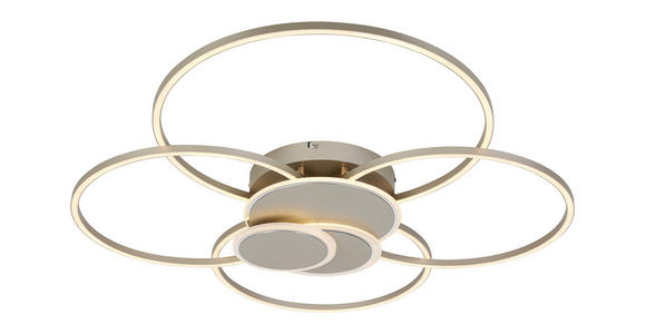 LED-DECKENLEUCHTE 90,5/81/9,5 cm   - Chromfarben/Champagner, Design, Kunststoff/Metall (90,5/81/9,5cm) - Novel