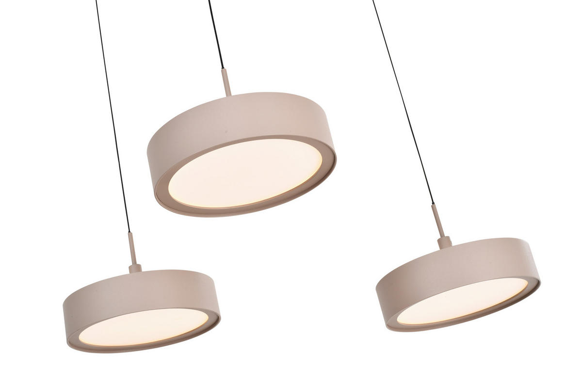 LED-HÄNGELEUCHTE Valensole 117,5/150/36,5 cm  - Sandfarben, Design, Metall (117,5/150/36,5cm)