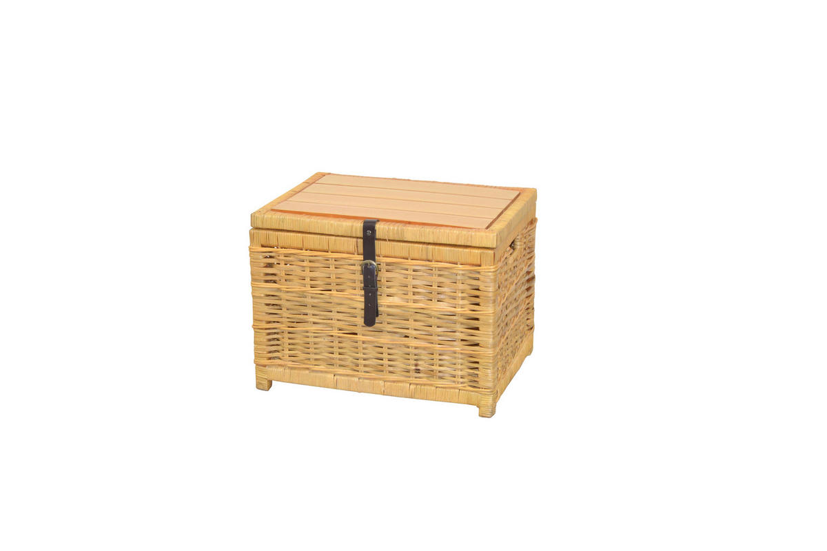 COUCHTISCH Pinie, Rattan massiv 45/58/44 cm rechteckig Beige  - Beige, Natur, Holz (45/58/44cm) - MID.YOU