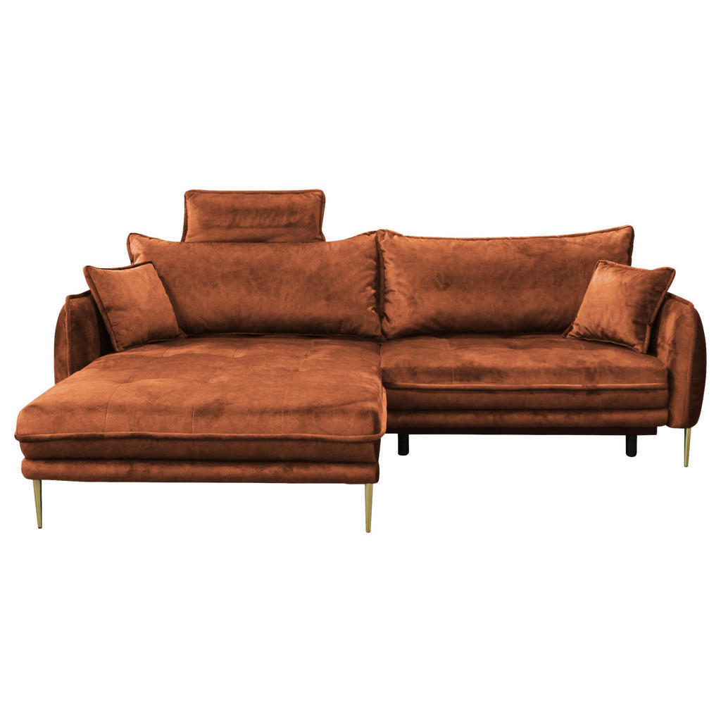 Thumbnail - Mid.you Ecksofa, Rost, Textil, Ottomane links, L-Form, 264x196 cm, Made in EU, Liegefunktion, Wohnzimmer, Sofas & Couche...