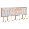 HAKENLEISTE  in Rot, Goldfarben  - Rot/Goldfarben, Design, Holzwerkstoff/Metall (80/20/5cm) - MID.YOU