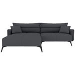 ECKSOFA in Cord Dunkelgrau  - Dunkelgrau/Schwarz, KONVENTIONELL, Textil/Metall (180/253cm) - Carryhome