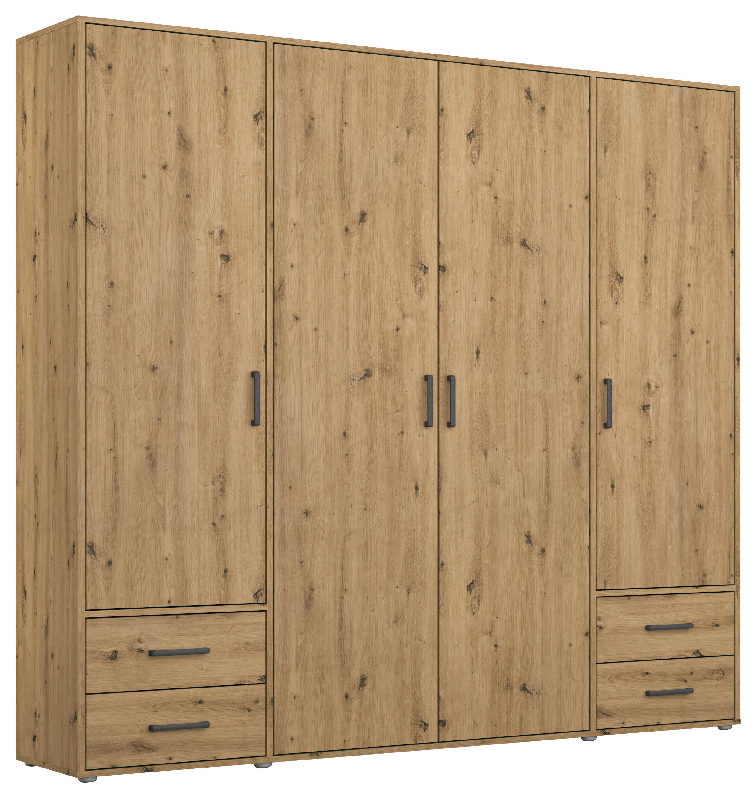 DREHTÜRENSCHRANK in Eiche Artisan  - Eiche Artisan/Grau, Modern, Holzwerkstoff/Kunststoff (187/194/53cm) - Rauch Möbel