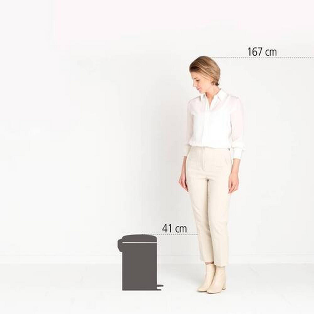 ABFALLEIMER NEW ICON 12 L  - Silberfarben, Basics, Kunststoff/Metall (25.1/41.1/33.8cm) - Brabantia