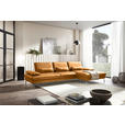 ECKSOFA Currygelb Echtleder  - Chromfarben/Currygelb, Design, Leder/Metall (325/157cm) - Dieter Knoll