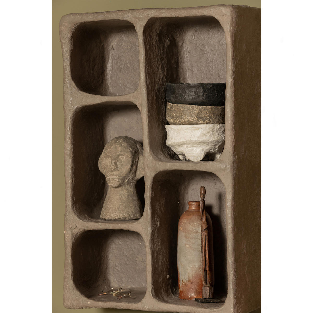 WANDREGAL  - Grau, Design, Papier (45/70/23cm) - Livetastic