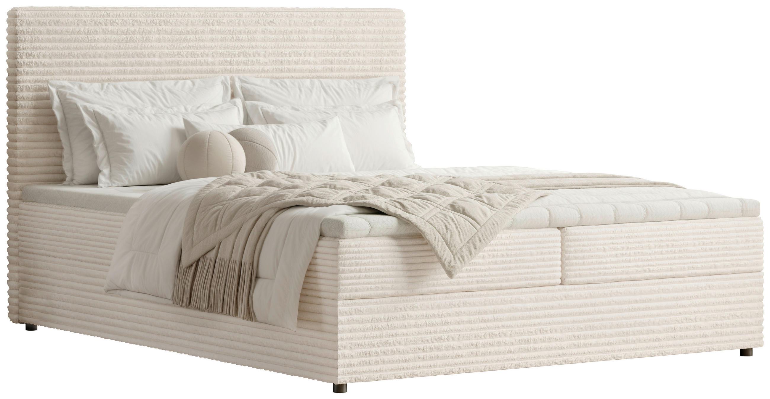 BOXBETT 180/200 cm  in Naturfarben  - Schwarz/Naturfarben, Trend, Kunststoff/Textil (180/200cm) - Boxxx