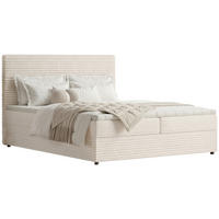 BOXBETT 140/200 cm,  in Naturfarben, Bettkasten, Topper, Matratzen, H3 = fest  - Schwarz/Naturfarben, Trend, Kunststoff/Textil (140/200cm) - Boxxx