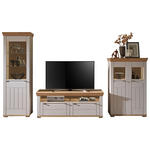 WOHNWAND  in Kaschmir, Eiche Artisan  351/208/53 cm  - Kaschmir/Eiche Artisan, ROMANTIK / LANDHAUS, Glas/Holzwerkstoff (351/208/53cm) - Landscape