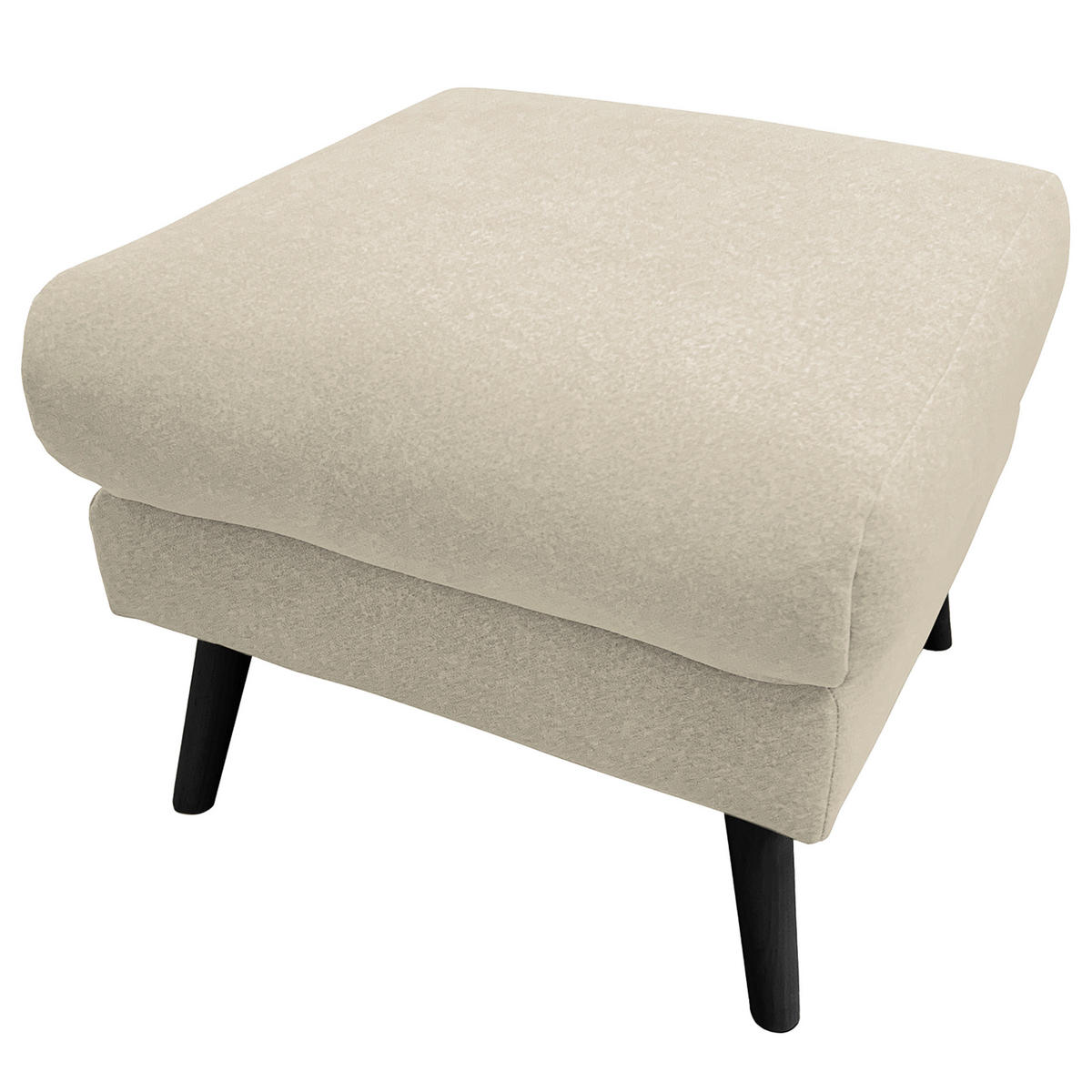 HOCKER in Textil Creme  - Creme/Schwarz, Design, Holz/Textil (61/49/65cm) - Livetastic