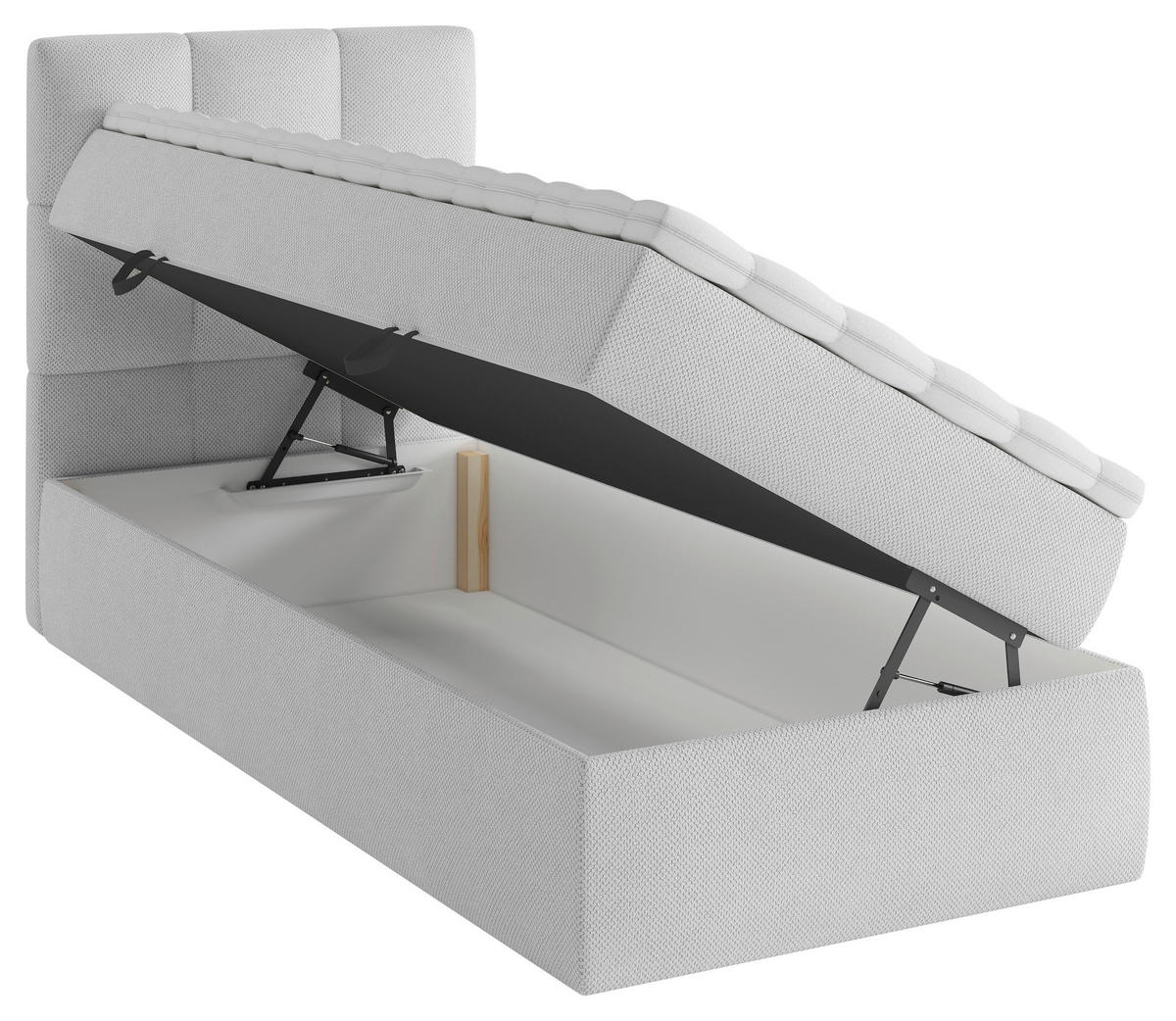 BOX KREVET    90/200 cm  - siva/crna, Moderno, drvni materijal/drvo (90/200cm) - MID.YOU