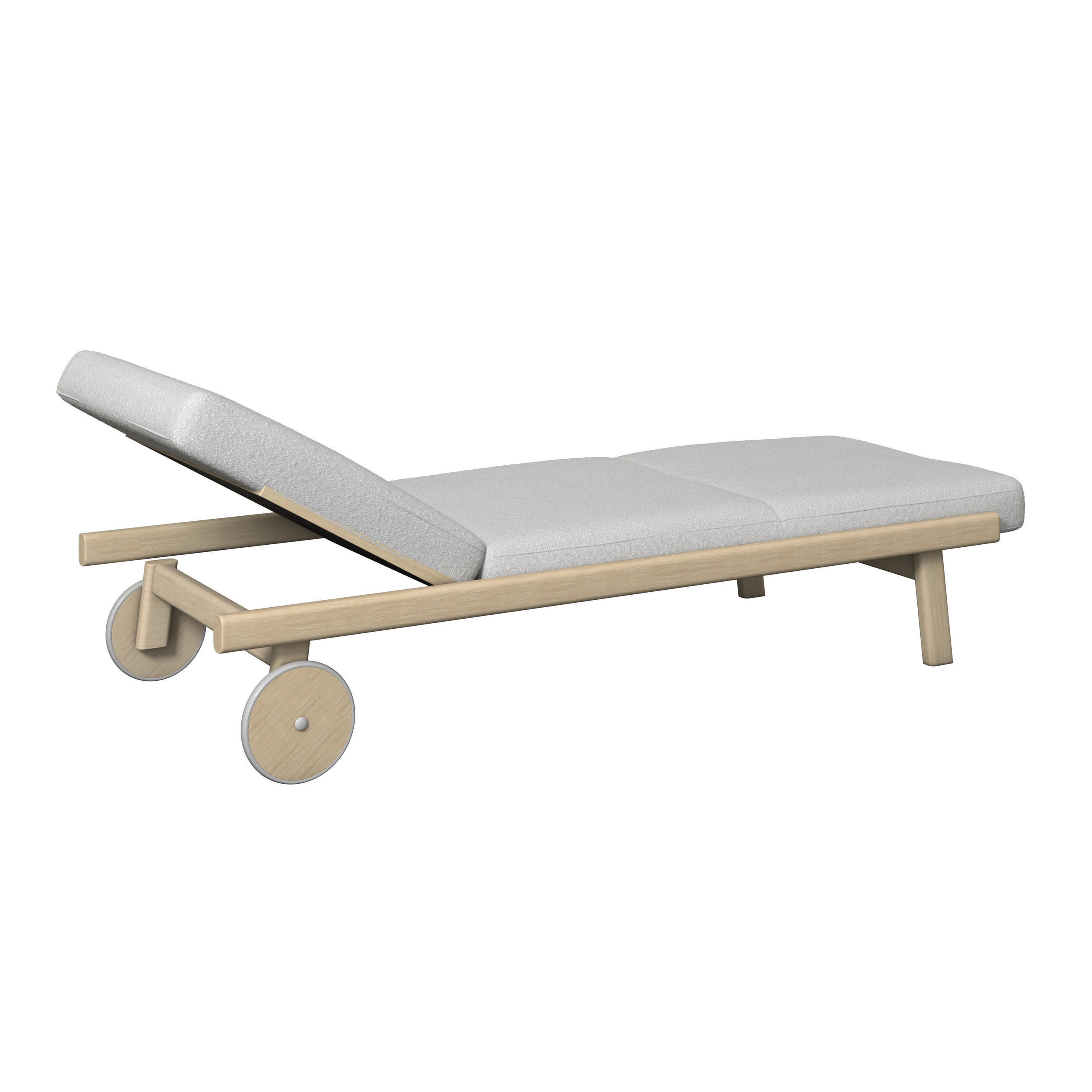 SONNENLIEGE 205/38,5/80 cm Esche  - Taupe/Sandfarben, ROMANTIK / LANDHAUS, Holz/Textil (205/38,5/80cm) - Dieter Knoll