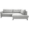 ECKSOFA  in Flachgewebe, Leinenoptik Silberfarben  247/208 cm  - Silberfarben/Schwarz, MODERN, Textil/Metall (247/208cm) - Xora