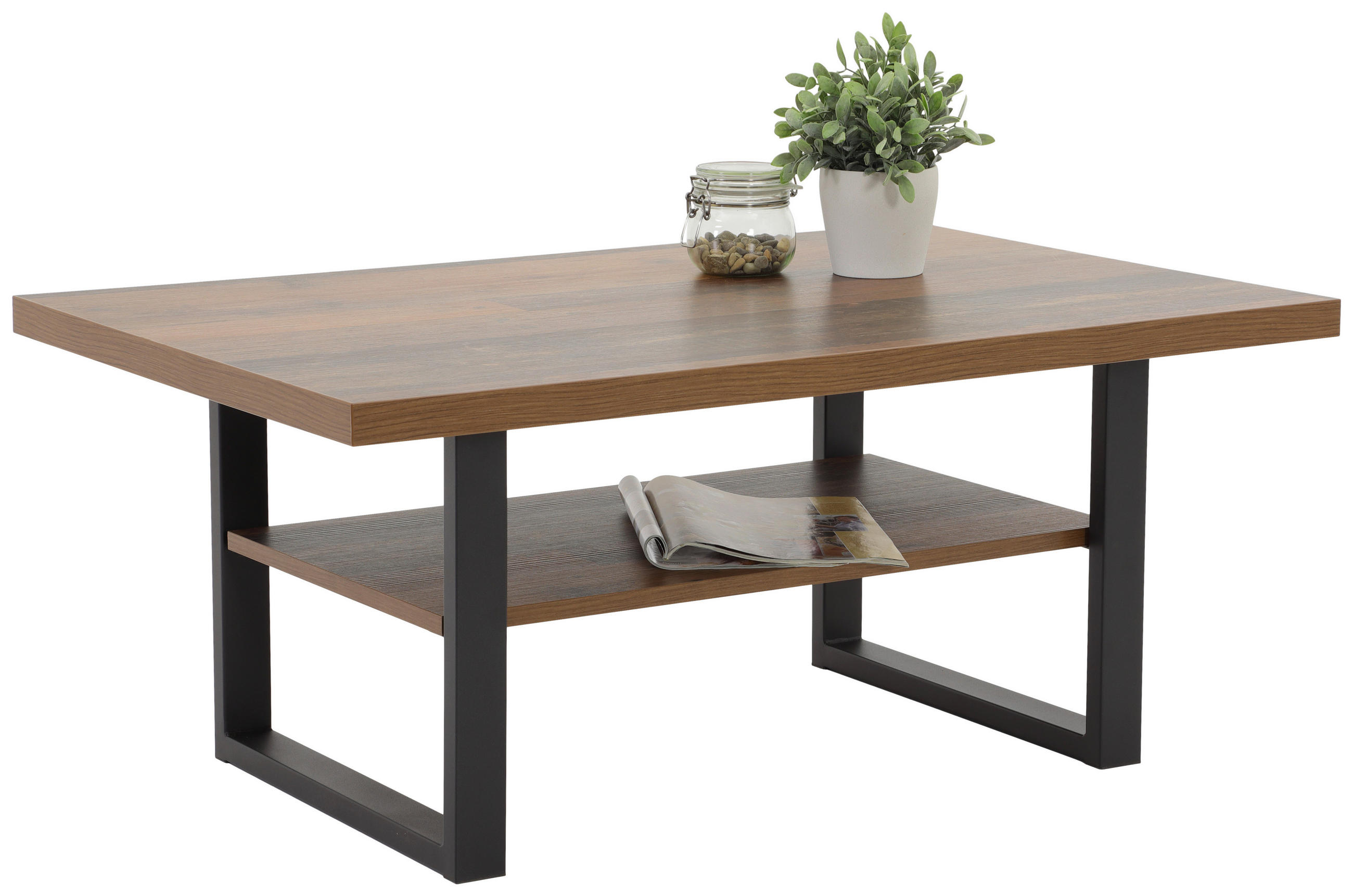 COUCHTISCH in Metall, Holzwerkstoff 105/69/45 cm  - Schwarz, MODERN, Holzwerkstoff/Metall (105/69/45cm) - MID.YOU