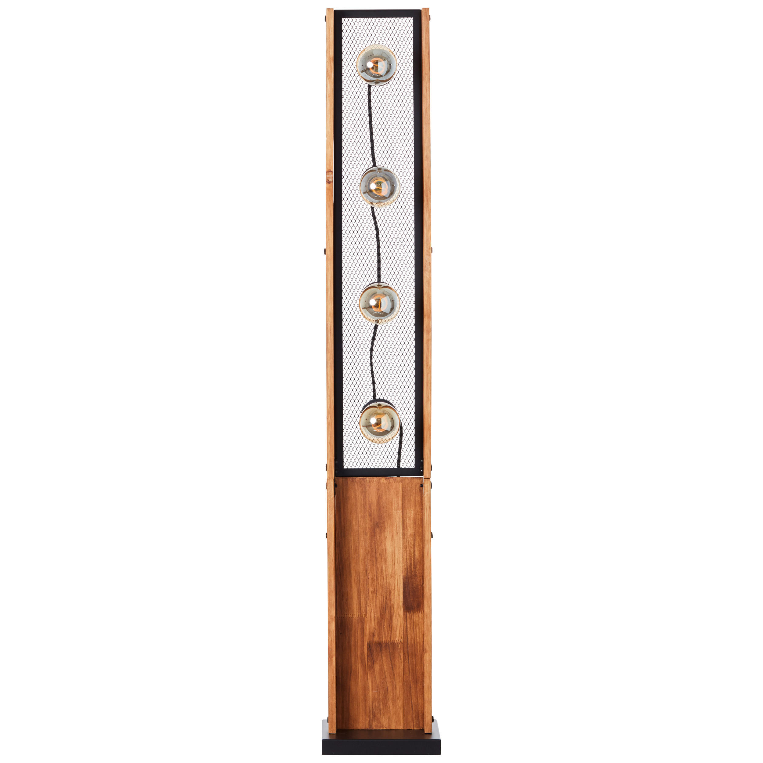 STEHLEUCHTE  20/125,5/20 cm   - Schwarz/Braun, Natur, Holz/Metall (20/125,5/20cm) - Brilliant