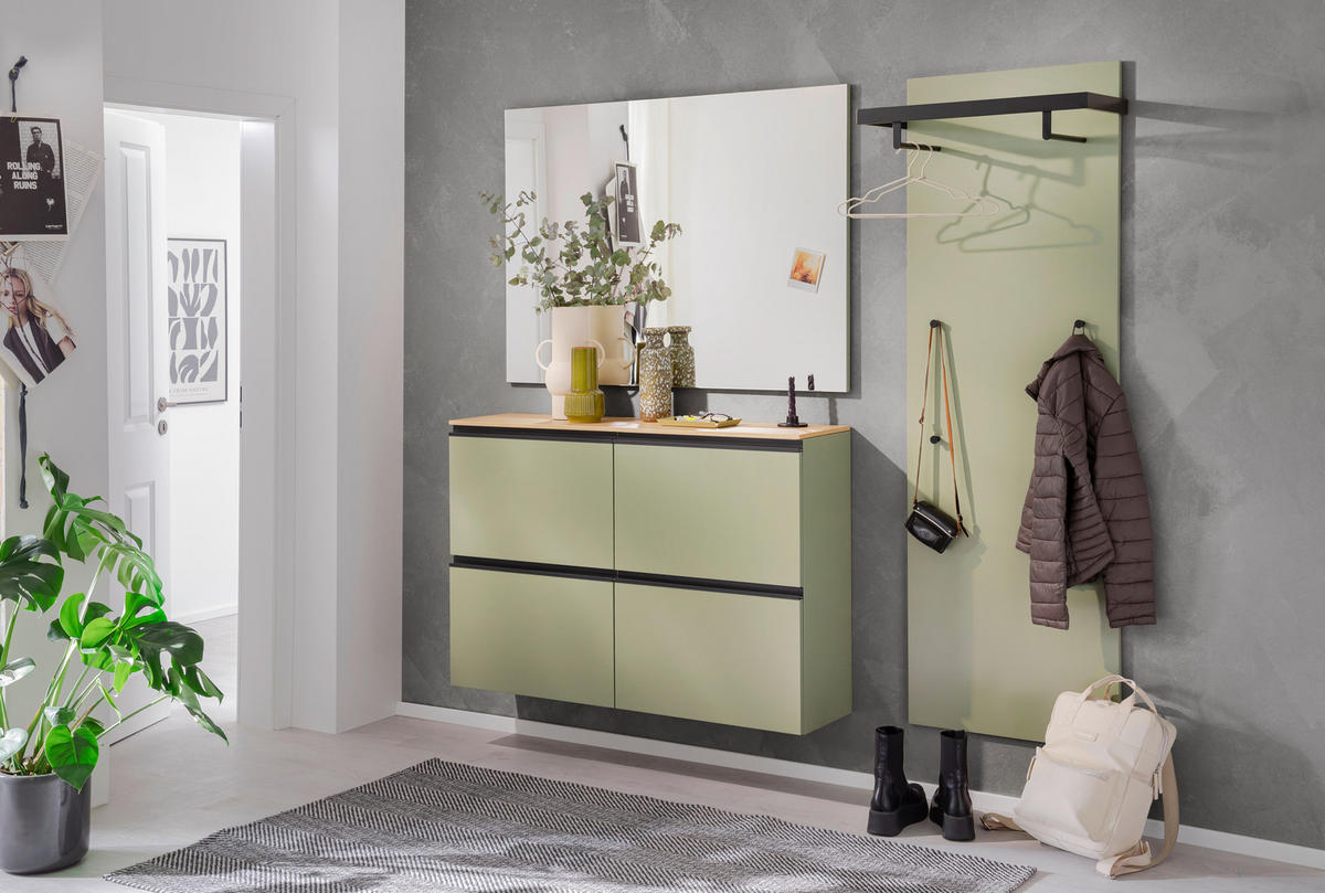 GARDEROBE 3-teilig  in 200/200/30 cm  - Eichefarben/Grün, Design, Holz/Holzwerkstoff (200/200/30cm) - Moderano