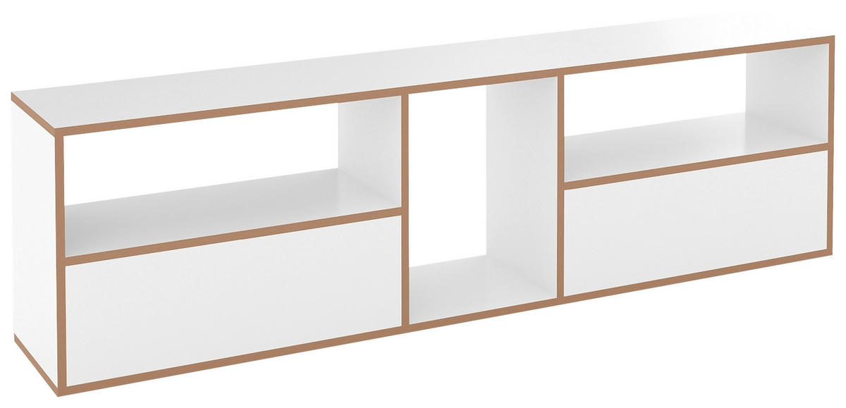 LOWBOARD  in 198/58/35 cm  - Buchefarben/Weiß, MODERN, Holzwerkstoff (198/58/35cm) - Tojo