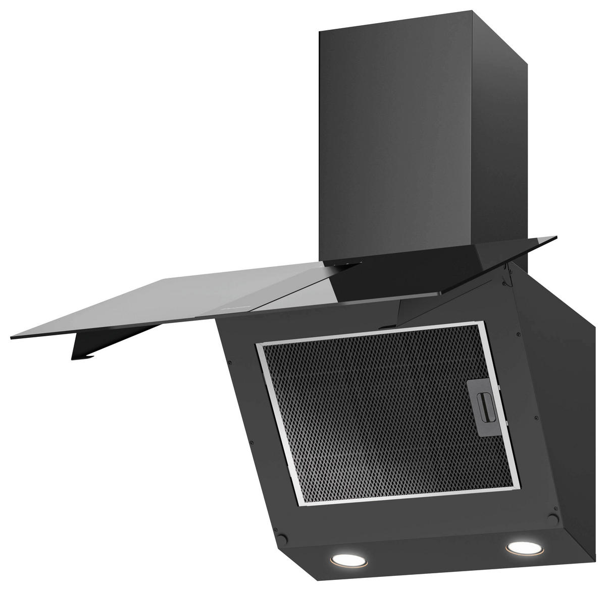 DUNSTABZUGSHAUBE UNA60S1  - Schwarz, Design, Glas/Metall (59,6/76,7-115,2/39,2cm) - Oranier