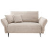 2-SITZER-SOFA Cord Beige  - Beige/Schwarz, Design, Textil/Metall (163/97/102cm) - Livetastic