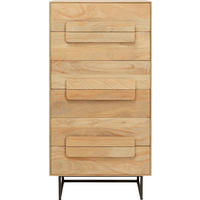 HIGHBOARD  60/121/44 cm 6 Schublade(n)  - Hellbraun/Schwarz, Design, Holz/Metall (60/121/44cm) - Kare-Design