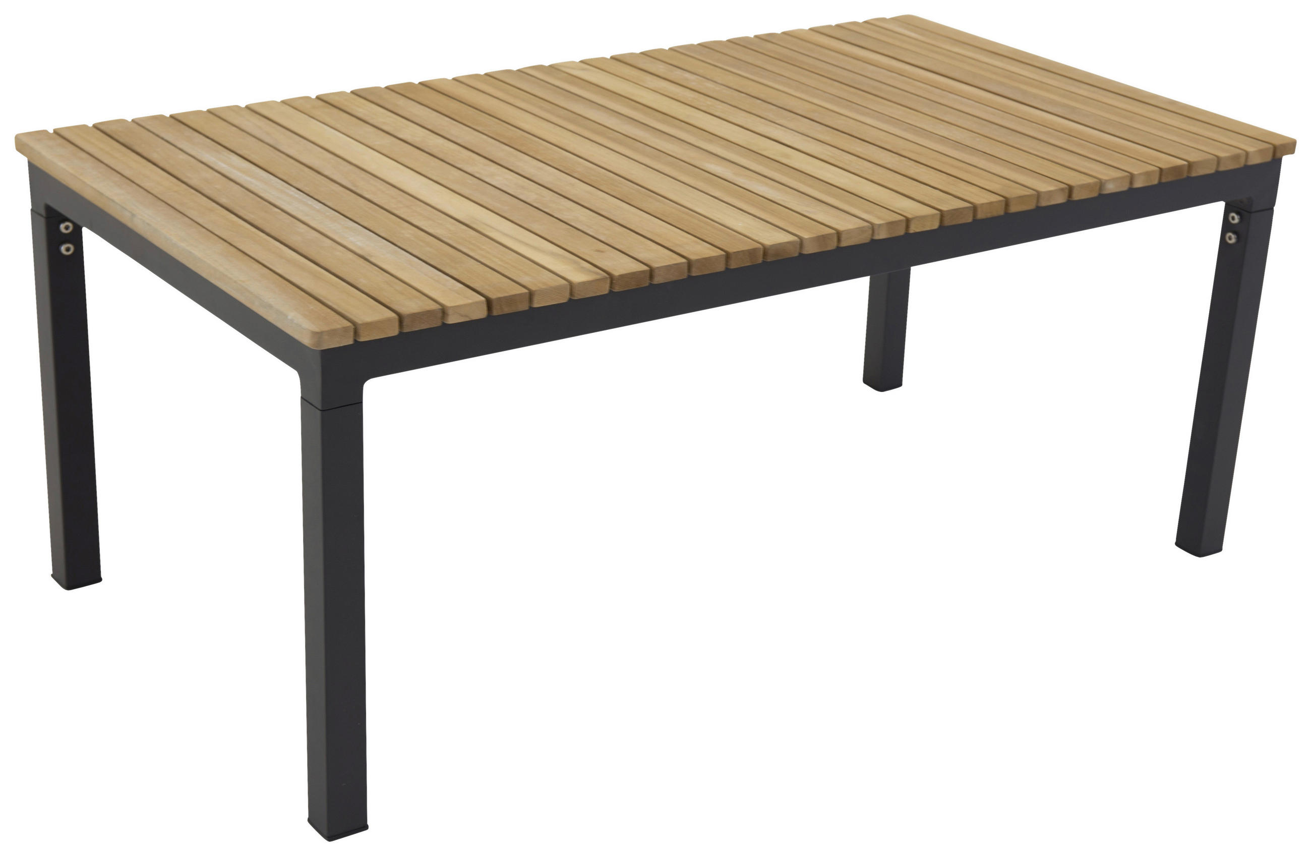 LOUNGEBORD  - teakfärg/svart, Klassisk, metall/trä (110/60/45cm) - Gardenson