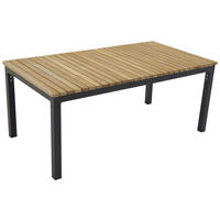 LOUNGETISCH 110/60/45 cm Holz, Metall  - Schwarz/Teakfarben, KONVENTIONELL, Holz/Metall (110/60/45cm) - Gardenson