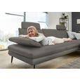 ECKSOFA in Echtleder Hellgrau  310/180 cm  - Hellgrau/Schwarz, Design, Leder/Metall (310/180cm) - Dieter Knoll
