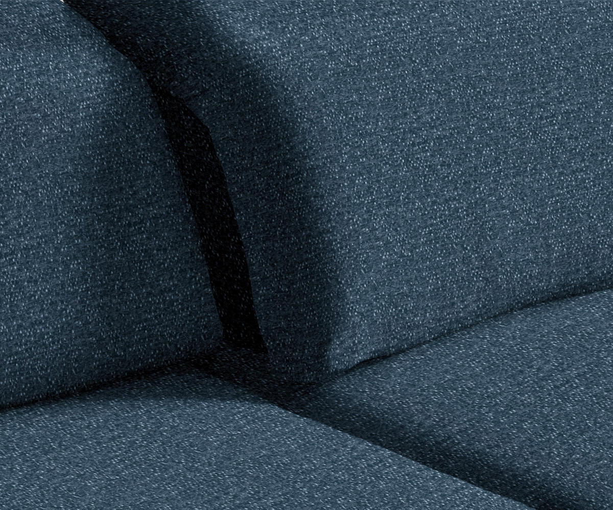ECKSOFA in Webstoff Blau  - Blau/Schwarz, Design, Textil/Metall (289/180cm) - Stylife