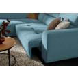 ECKSOFA in Feincord Türkis  205/284 cm  - Türkis/Schwarz, Design, Kunststoff/Textil (205/284cm) - Xora