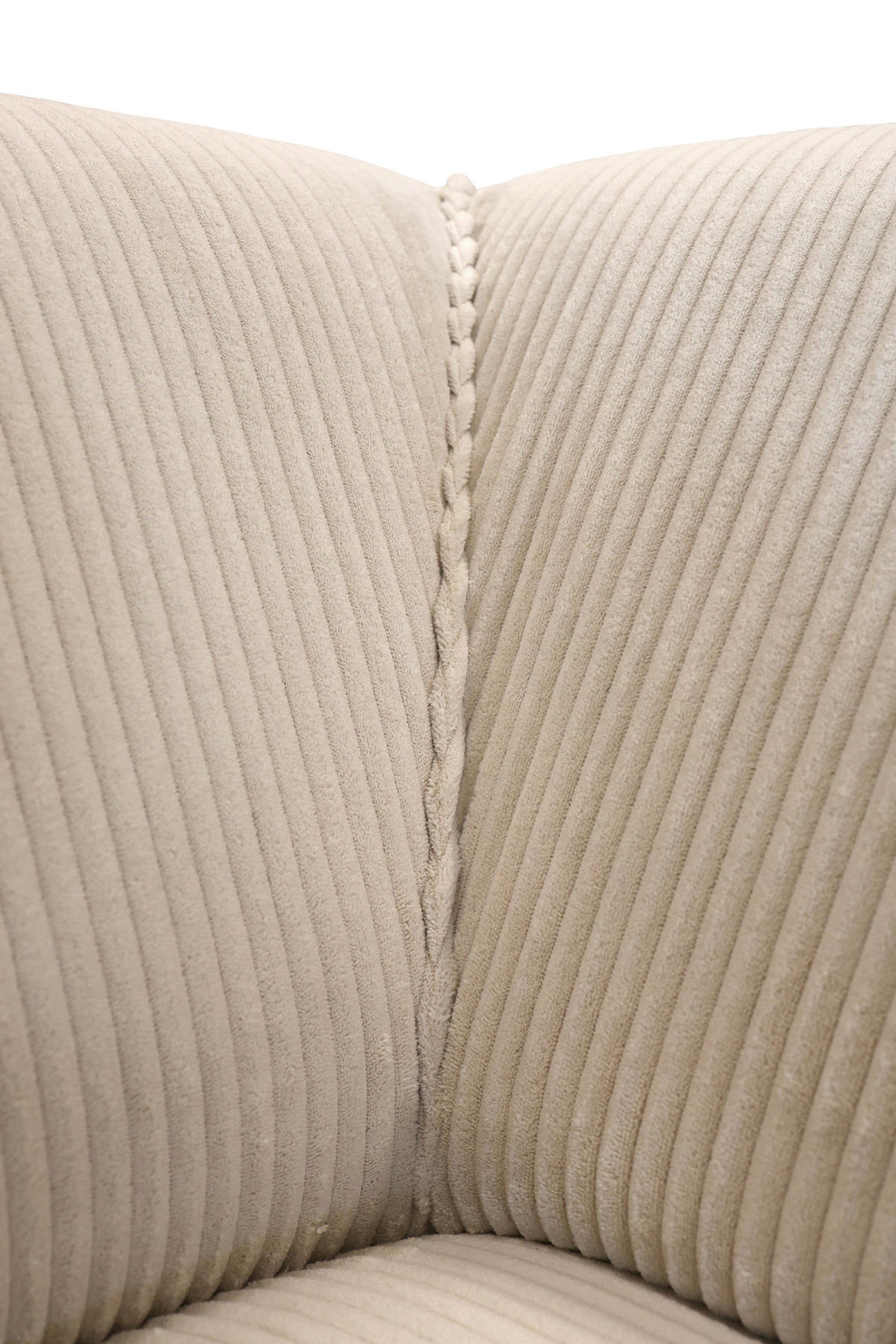 ECKSOFA ANTHONY Beige Cord  - Beige/Schwarz, Design, Kunststoff/Textil (275/163cm) - MID.YOU