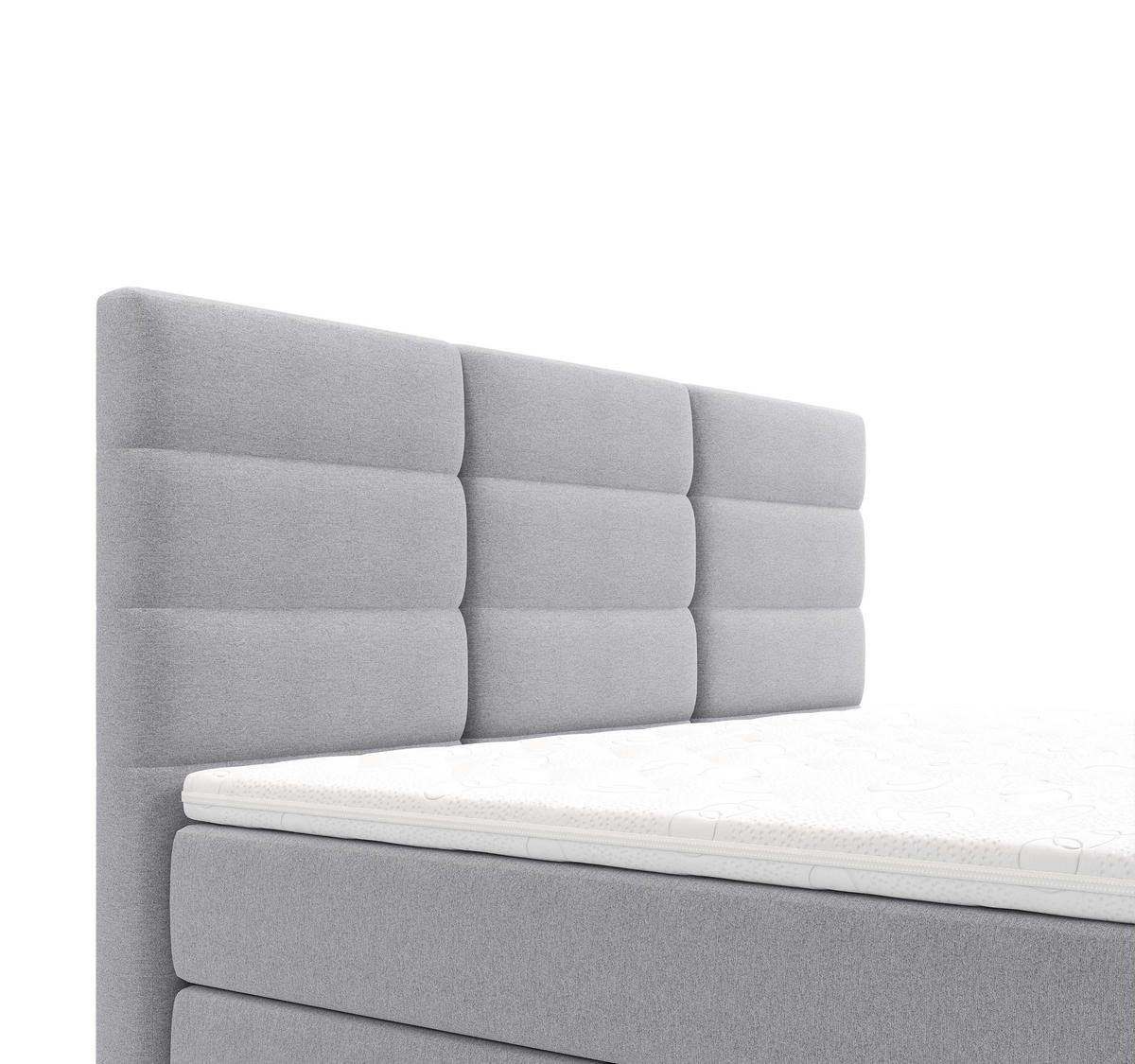 POSTELJA Z VZMETNICO 140 cm   x 200 cm  , tekstil svetlo siva  - barve kroma/svetlo siva, Konvencionalno, kovina/tekstil (140/200cm) - Carryhome