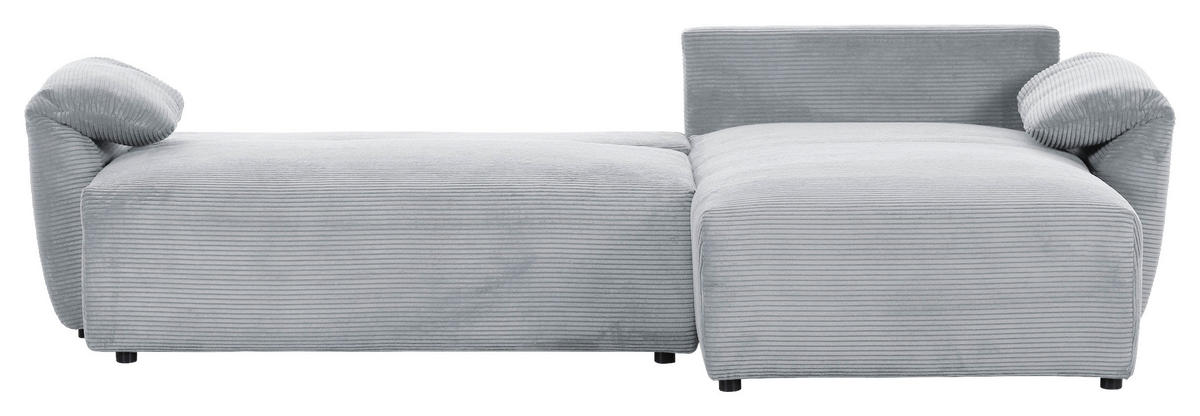 ECKSOFA Hellgrau Cord  - Hellgrau/Schwarz, KONVENTIONELL, Kunststoff/Textil (266/180cm) - Carryhome