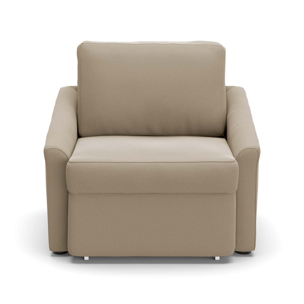 SCHLAFSESSEL RELAX BOX Mikrofaser Beige Liegefunktion Rücken echt  - Beige/Schwarz, Basics, Kunststoff/Textil (108/86/96cm) - MID.YOU