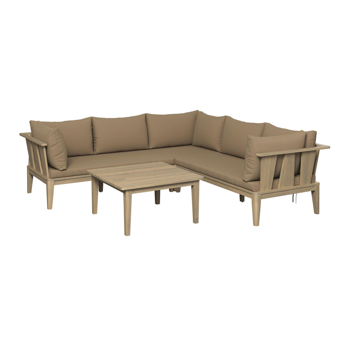 Set Lounge  223/223 cm   - culoare lemn acacia/culoare lemn tec, Natur, plastic/lemn (223/223cm) - Ambia Garden