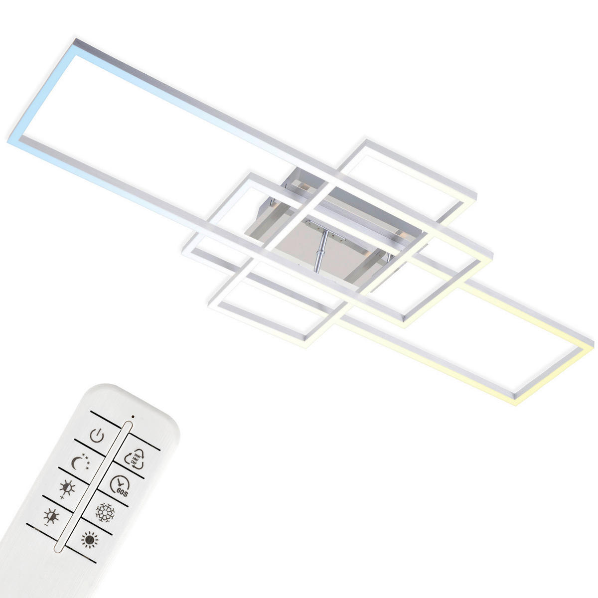 LED-DECKENLEUCHTE 104/42/10 cm   - Chromfarben, Design, Kunststoff/Metall (104/42/10cm)