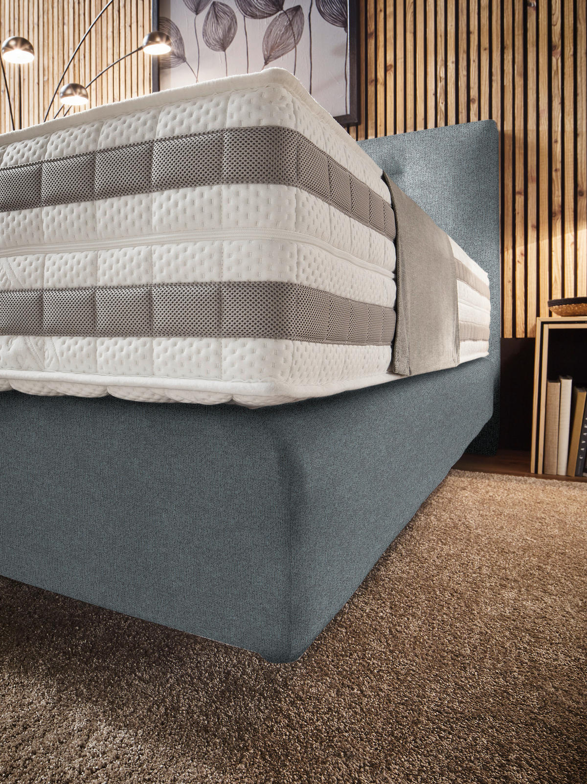 BOXSPRINGBETT 200/200 cm  in Grau  - Grau, Konventionell, Holz/Textil (200/200cm) - Dieter Knoll