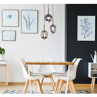 HÄNGLAMPA Blacky 46/120 cm  - svart, Design, metall/glas (46/120cm) - Globo