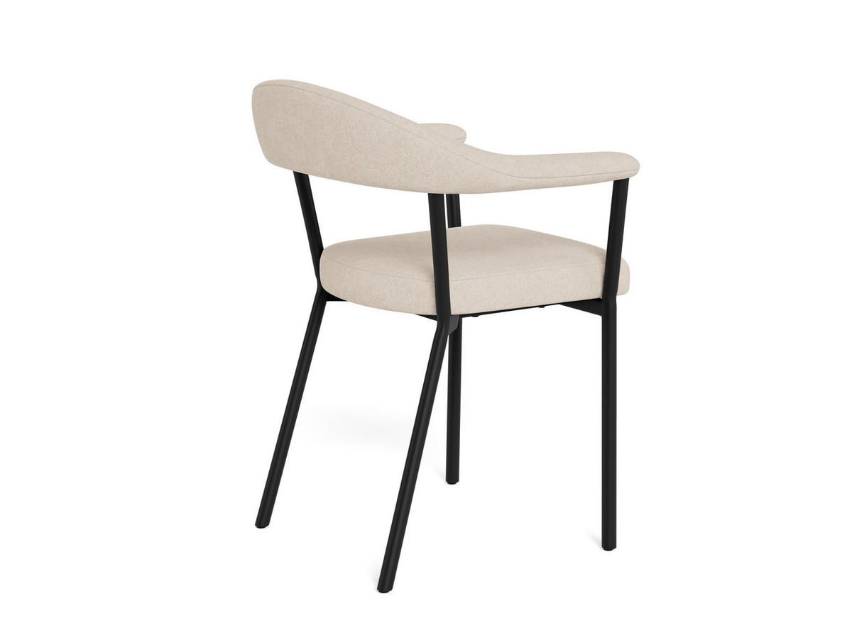 ARMLEHNSTUHL   Flachgewebe  - Sandfarben/Schwarz, MODERN, Textil/Metall (56/78/53cm) - MID.YOU