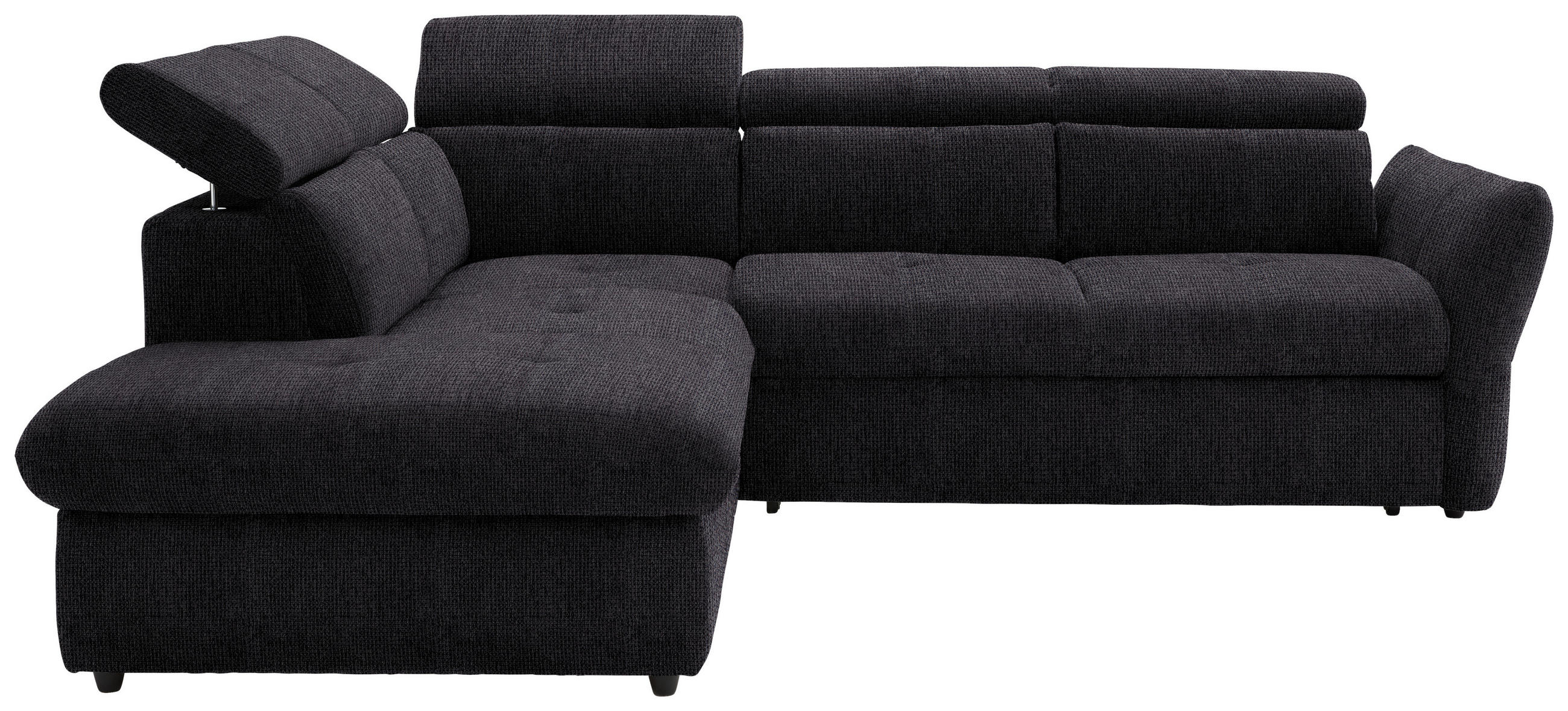 ECKSOFA in Mikrofaser Schwarz  - Schwarz, Design, Kunststoff/Textil (224/254cm) - Livetastic