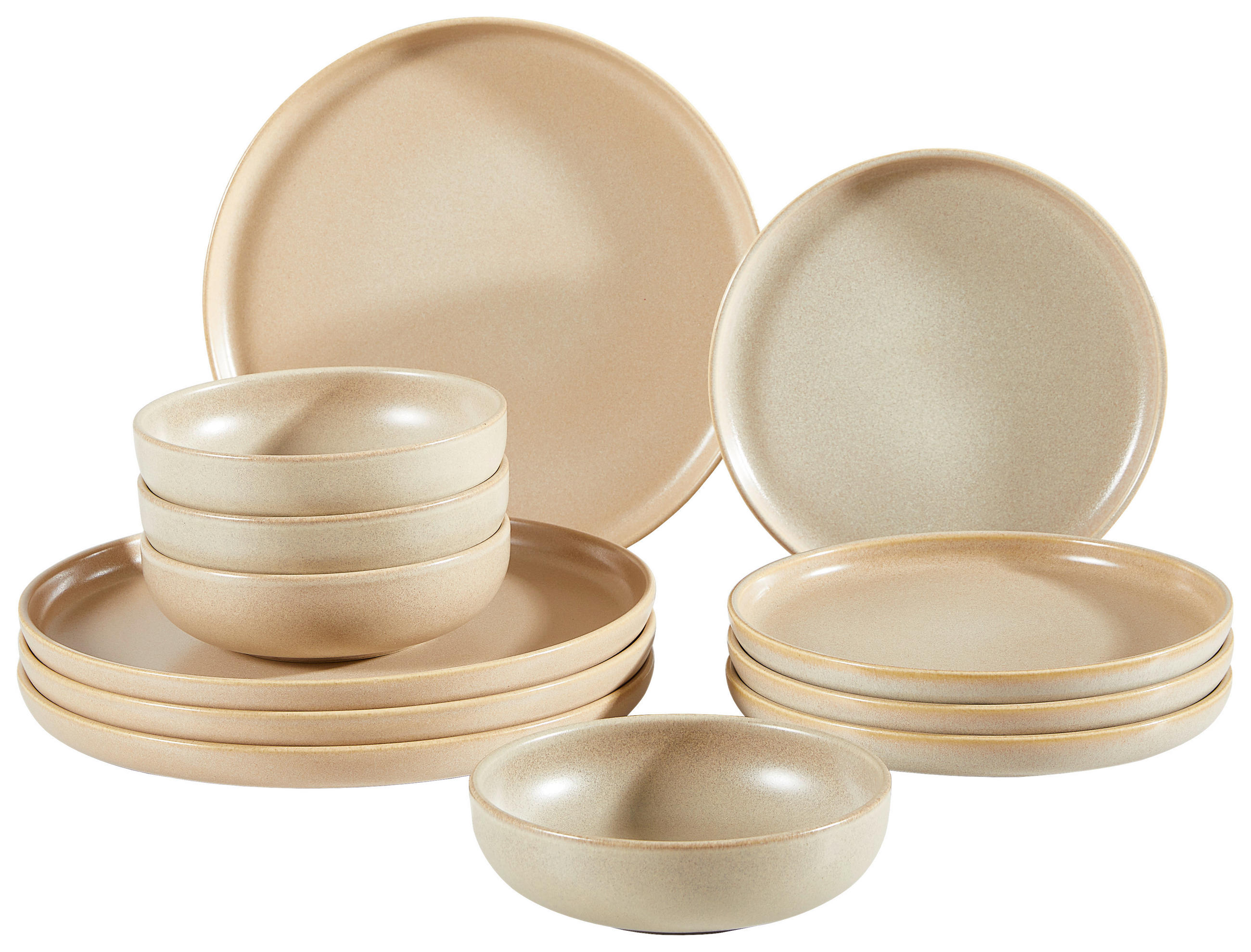 TAFELSERVICE Sandfarben 12-teilig  - Sandfarben, Trend, Keramik (43/40/37cm) - Creatable