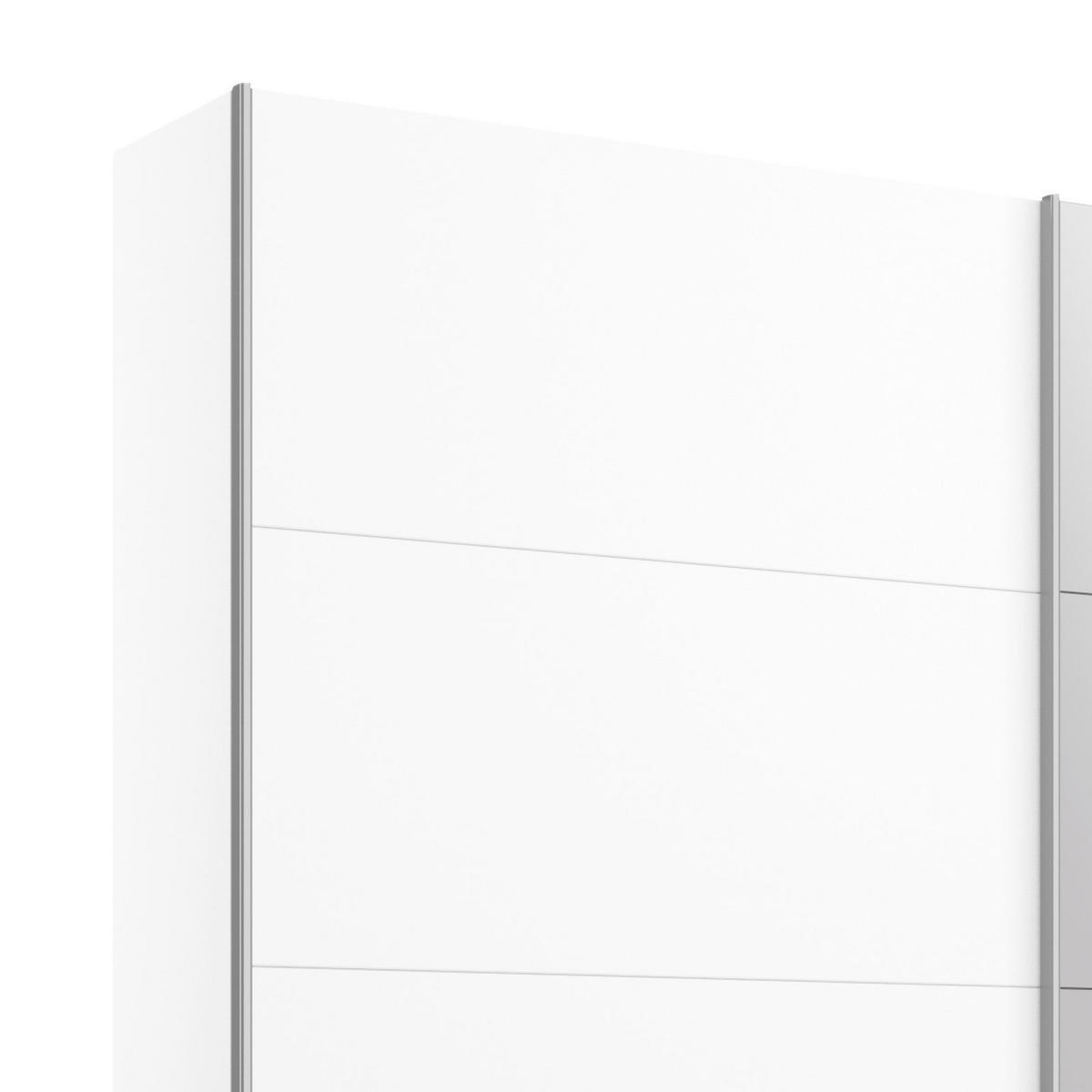 SCHWEBETÜRENSCHRANK  in Weiß  - Alufarben/Weiß, MODERN, Holzwerkstoff/Metall (226/230/62cm) - Rauch Möbel