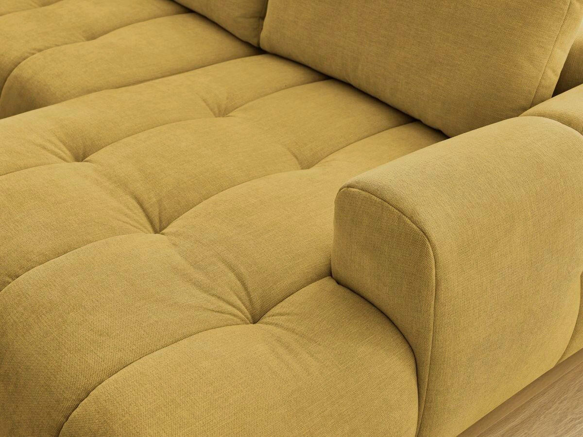 WOHNLANDSCHAFT  FUJI  Gelb Leinenoptik  - Gelb/Schwarz, MODERN, Kunststoff/Textil (204/377/160cm)