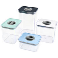SADA DÓZ NA POTRAVINY 4dílné - bílá/modrá, Basics, plast - Homeware Profession.