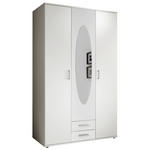 KLEIDERSCHRANK  in Weiß  - Alufarben/Weiß, KONVENTIONELL, Glas/Holzwerkstoff (120/195/55cm) - Carryhome