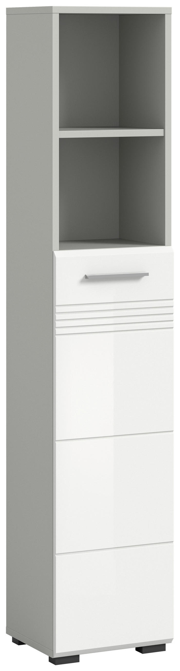 VYSOKÁ SKŘÍŇ, bílá, šedá, 30/150/30 cm - šedá/bílá, Moderní, kompozitní dřevo/plast (30/150/30cm) - MID.YOU