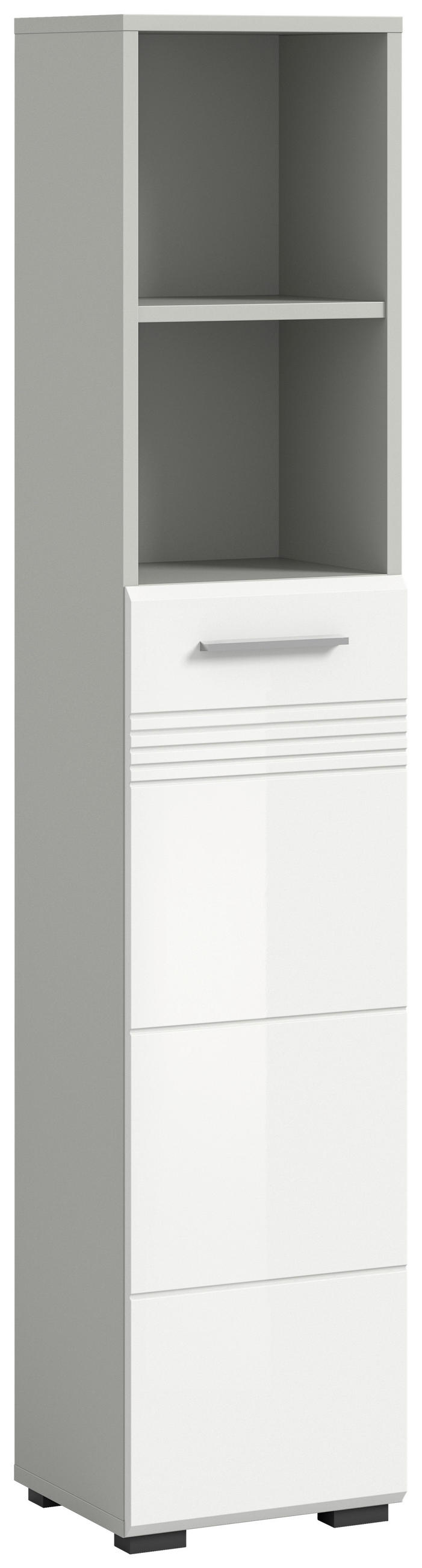 VYSOKÁ SKŘÍŇ, bílá, šedá, 30/150/30 cm - šedá/bílá, Moderní, kompozitní dřevo/plast (30/150/30cm) - MID.YOU