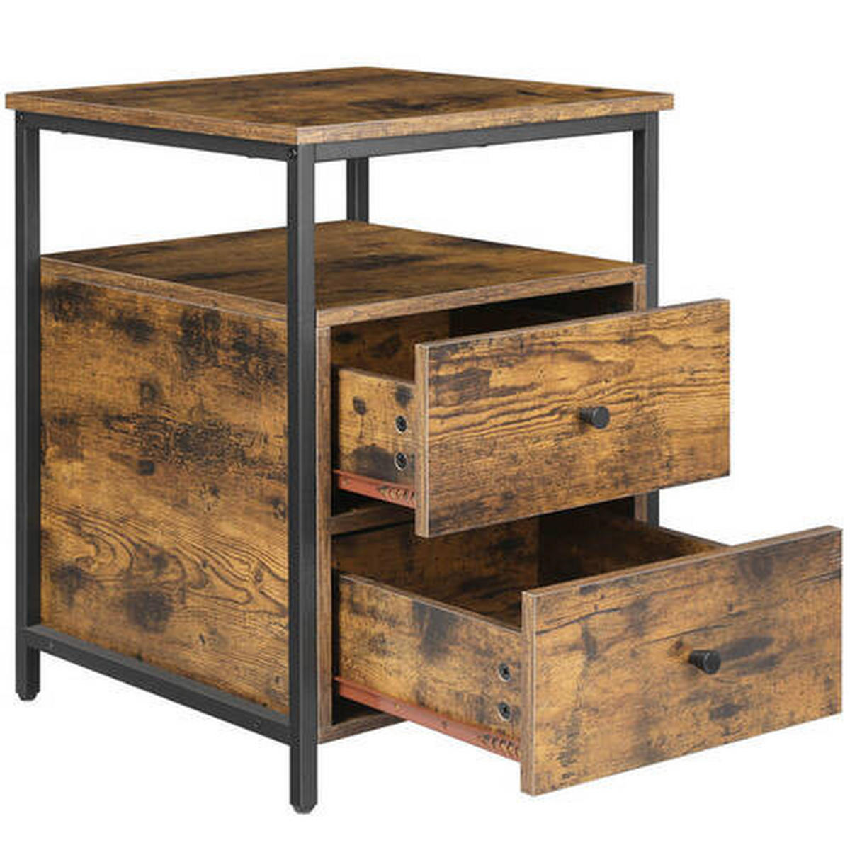 NOČNÍ STOLEK K POSTELI, hnědá, černá, 45/60/45 cm - černá/hnědá, Trend, kompozitní dřevo (45/60/45cm) - Boxxx