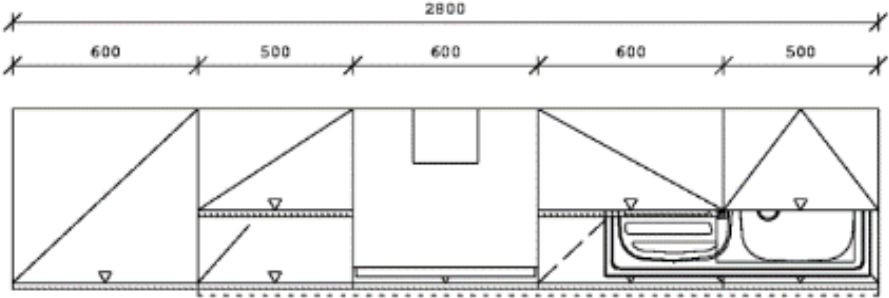KÜCHENBLOCK 280 cm   in Eichefarben, Hellgrau  - Edelstahlfarben/Eichefarben, KONVENTIONELL, Holzwerkstoff/Metall (280cm) - Xora